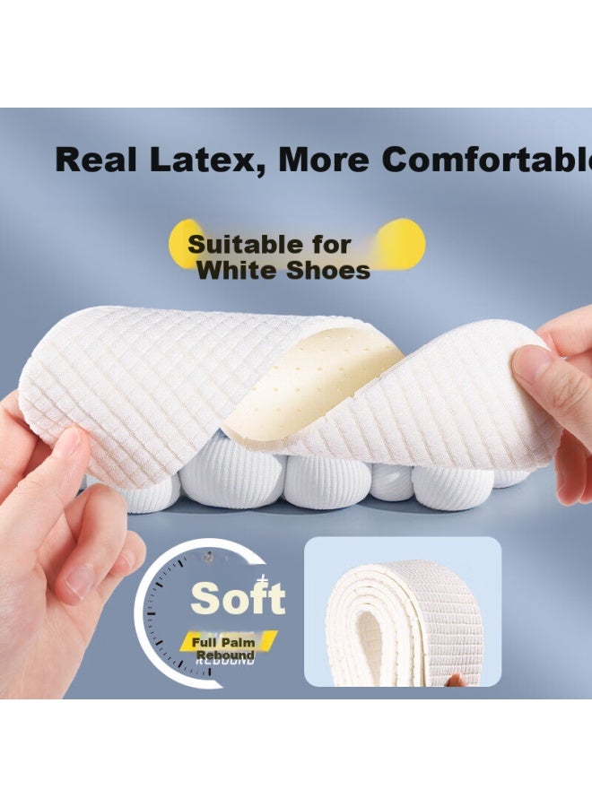 Magal Mai Gaole 2 Pairs Of Latex Insoles For Women, Super Soft, Anti-foot Pain, Sweat-absorbing, Soft Bottom, Sports Shock Absorption, Thin Sole For Men, Size 41-42 - Image 1