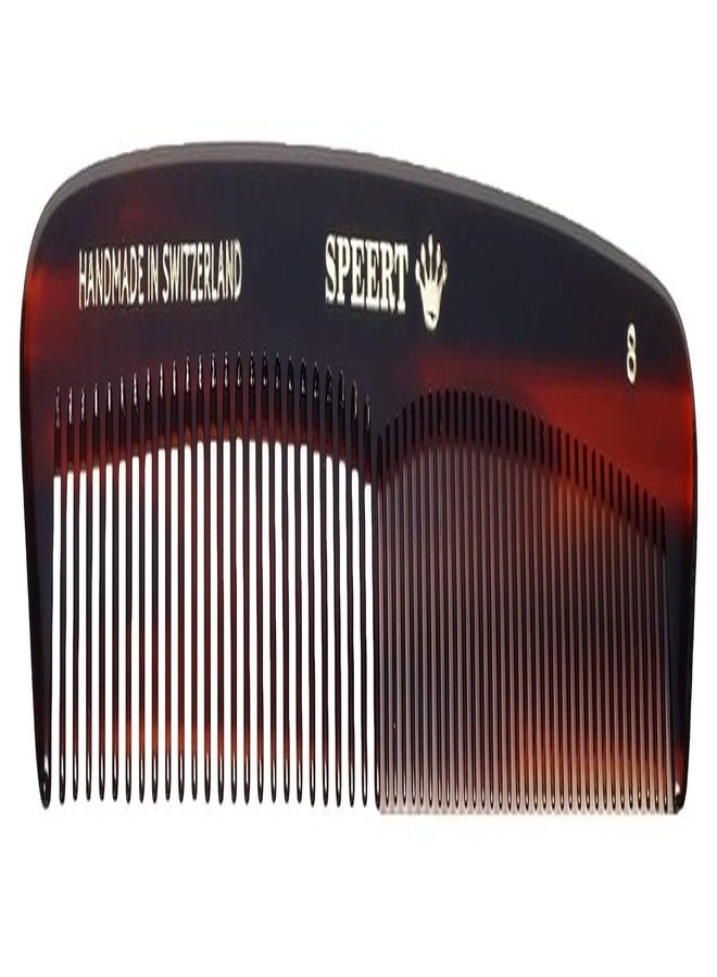 Speert #8 Handmade Wide Narrow Tooth Comb Tortoise Havana Acetate Thick Coarse Curly Thin Fine Straight Hair Detangling Parting Grooming Teasing Styling Hairdresser Barber Hairdressing Wet Dry Pocket - Image 1