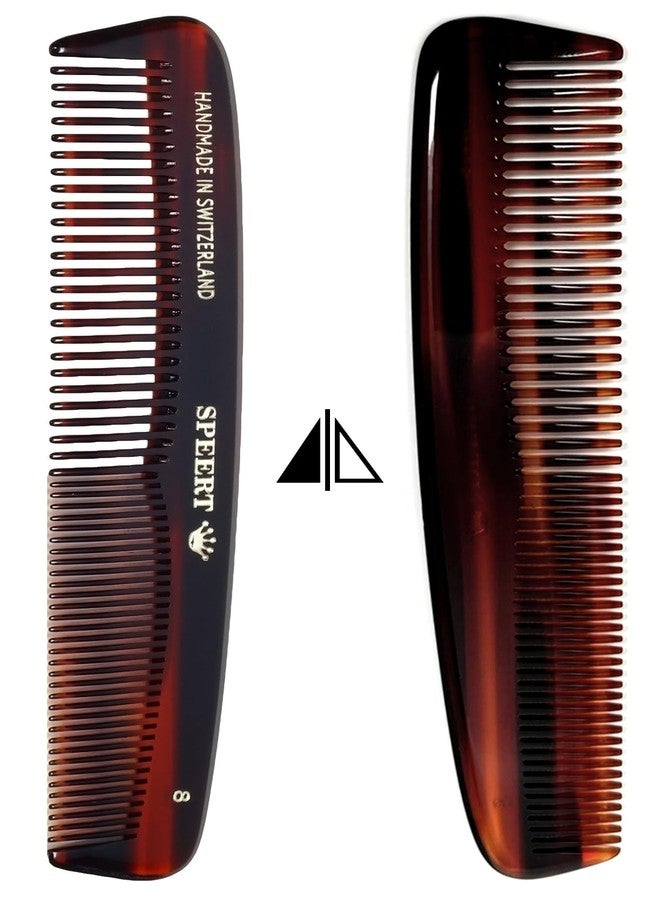 Speert #8 Handmade Wide Narrow Tooth Comb Tortoise Havana Acetate Thick Coarse Curly Thin Fine Straight Hair Detangling Parting Grooming Teasing Styling Hairdresser Barber Hairdressing Wet Dry Pocket - Image 5