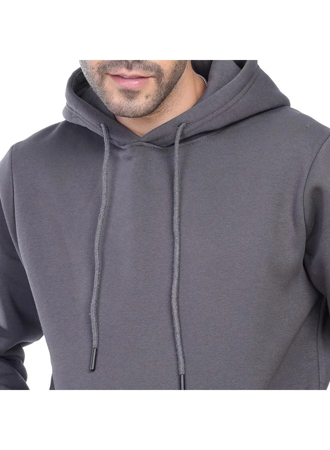 كوب سويت شيرت رجالي بغطاء رأس سادة بأكمام طويلة