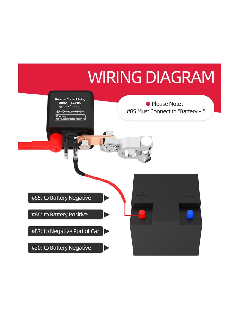 AROAQ Portable Remote Battery Disconnect Switch,  Upgraded Battery Disconnect Switch, Anti Theft  - Image 5