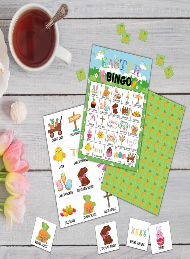 KFNER Easter Day Bingo Games - Bunny Bingo Card - 24 Players Bingo Game Set for Adult Family Friends Colleagues - School Classroom Indoor Outdoor Activities - Spring Party Favors Supplies -C02 - Image 3