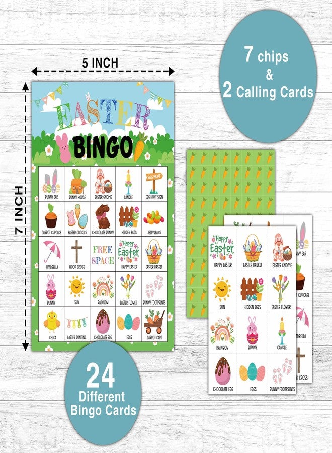 KFNER Easter Day Bingo Games - Bunny Bingo Card - 24 Players Bingo Game Set for Adult Family Friends Colleagues - School Classroom Indoor Outdoor Activities - Spring Party Favors Supplies -C02 - Image 2