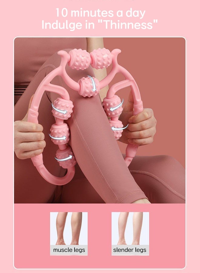 مجموعة أسطوانة إسفنجية مع أسطوانة تدليك بنقاط الزناد بزاوية 360 درجة، وعصا أسطوانة عضلية، وأسطوانة يدوية على شكل حرف Y لتخفيف آلام الساق والذراعين والعضلات والأنسجة العميقة - Image 5