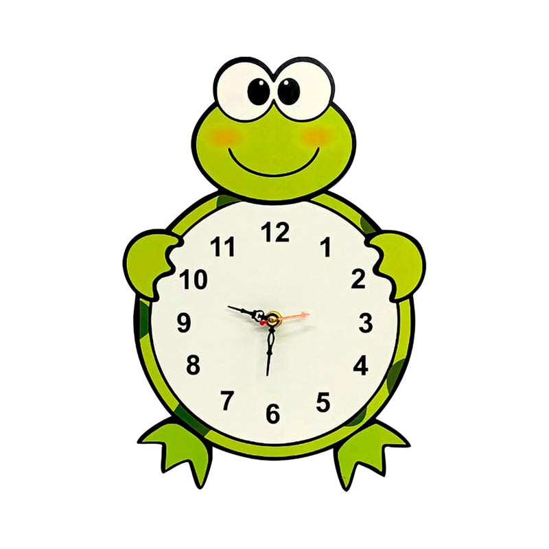 SOLOBOLO Silent Quartz Decorative Cartoon Wall Clock for Kids, Non-Ticking, Round, Battery Operated, Easy to Read for Kids Room/Home/Kitchen/Bedroom/School (Tortoise) - Image 1