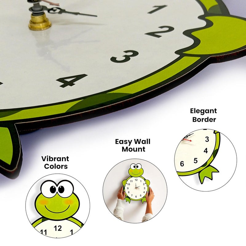 SOLOBOLO Silent Quartz Decorative Cartoon Wall Clock for Kids, Non-Ticking, Round, Battery Operated, Easy to Read for Kids Room/Home/Kitchen/Bedroom/School (Tortoise) - Image 3