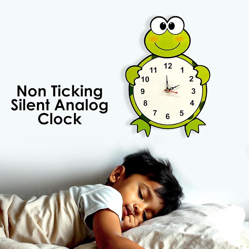 SOLOBOLO Silent Quartz Decorative Cartoon Wall Clock for Kids, Non-Ticking, Round, Battery Operated, Easy to Read for Kids Room/Home/Kitchen/Bedroom/School (Tortoise) - Image 4