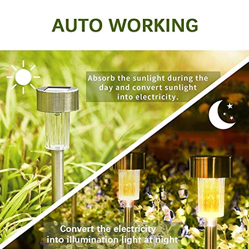 Quace Set of 10 Garden Solar Lights for Pathway Ambient Lighting Yellow LED… - Image 3