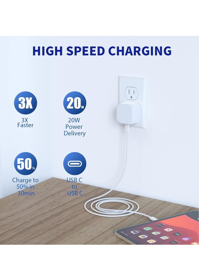 شاحن أبل 20 واط USB-C لسلسلة آيفون 13 و آيباد برو - أبيض - Image 2