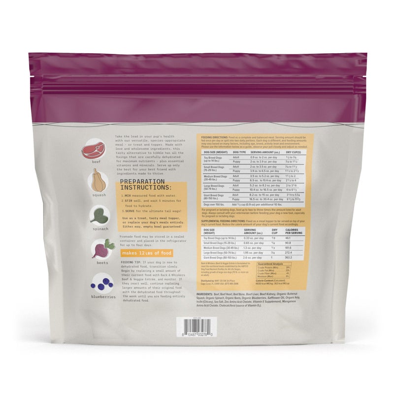 Dr. Mercola Bark & Whiskers Dehydrated Beef and Veggie Entrée, 3 lb., Makes 12 lbs. of Food for Dogs, Digestive Support, Vet Formulated, Non-GMO, Dr. Mercola - Image 2