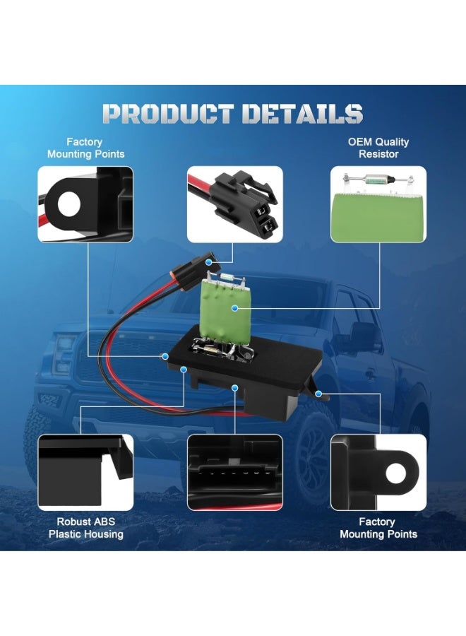 89019089 مقاوم مروحة محرك منفاخ HVAC يناسب طرازات 1999 2000 2001 2002 2003 2004 2005 2006 Chevy Silverado 1500 2500 Tahoe GMC Sierra Yukon C'adillac Escalade 973-004، 89018597، 22807122 - Image 2