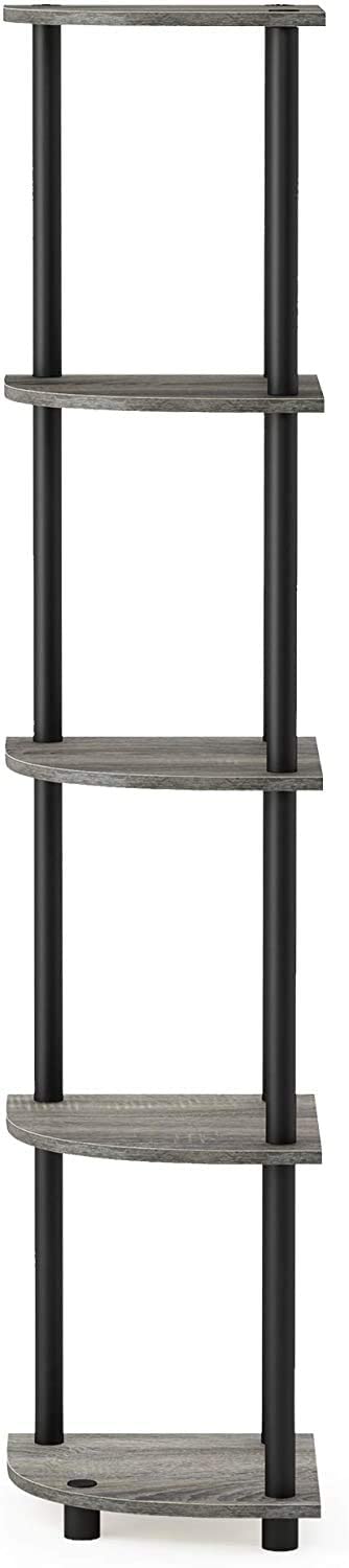 ginoya brothers ginoya brothers Corner Shelf 5 Tier Wall Corner Bookshelf with Metal Frame Corner Shelf Stand Display Plant Flower Corner Bookcase for Small Spaces Living Room 5 Tier Corner 49X2X1 Feet  - Image 5