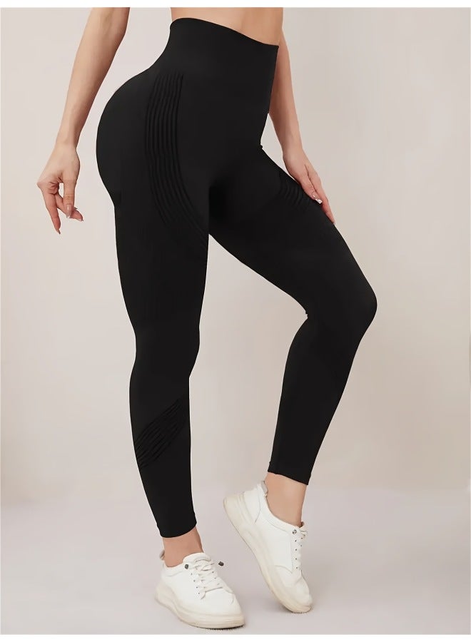 Seamless Yoga Pants, High-waisted, Tummy-tightening Lifting, Tight-fitting, Quick-drying, Stretchy Running And Fitness Outerwear Sports Pants That Make Your Legs Longer - Image 1
