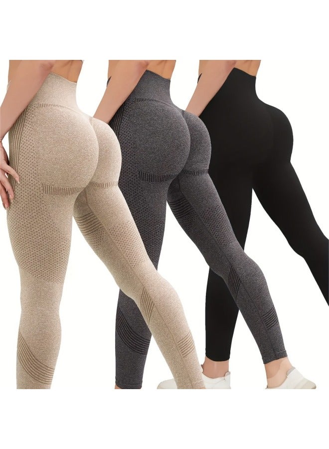 Seamless Yoga Pants, High-waisted, Tummy-tightening Lifting, Tight-fitting, Quick-drying, Stretchy Running And Fitness Outerwear Sports Pants That Make Your Legs Longer - Image 5