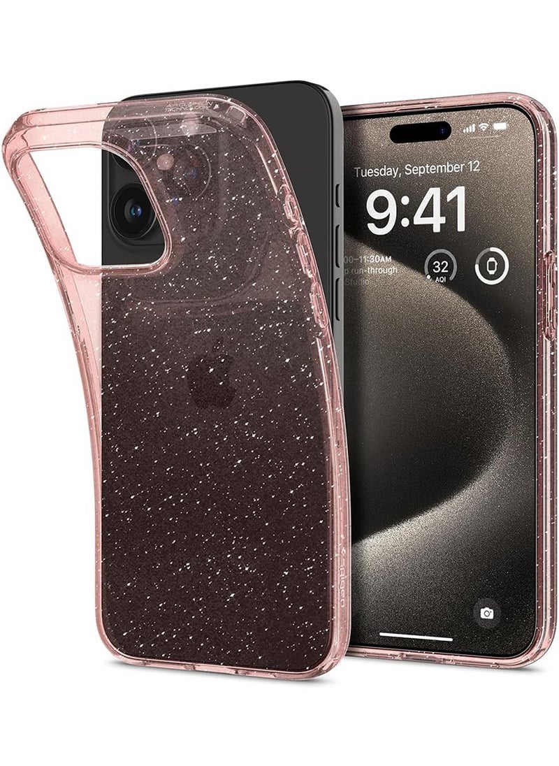 Spigen Liquid Crystal Glitter for iPhone 15 Pro Case Cover - Rose Quartz 