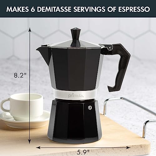 Primula Classic Stovetop Espresso and Coffee Maker, Moka Pot for Italian and Cuban Café Brewing, Greca Coffee Maker, Cafeteras, 6 Espresso Cups, Black - Image 5
