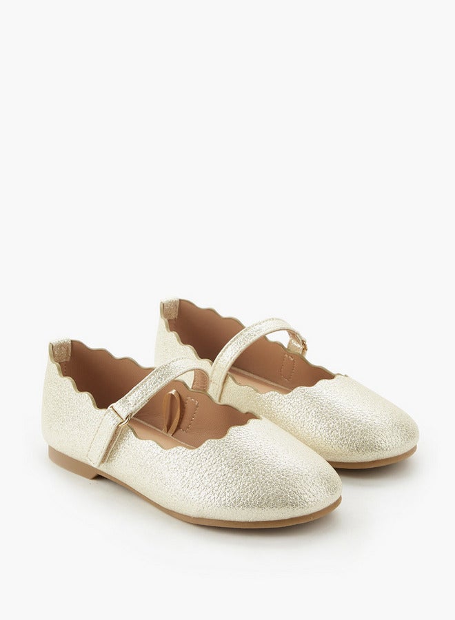 JUNIORS Girls Scalloped Ballerina Shoes - Image 3