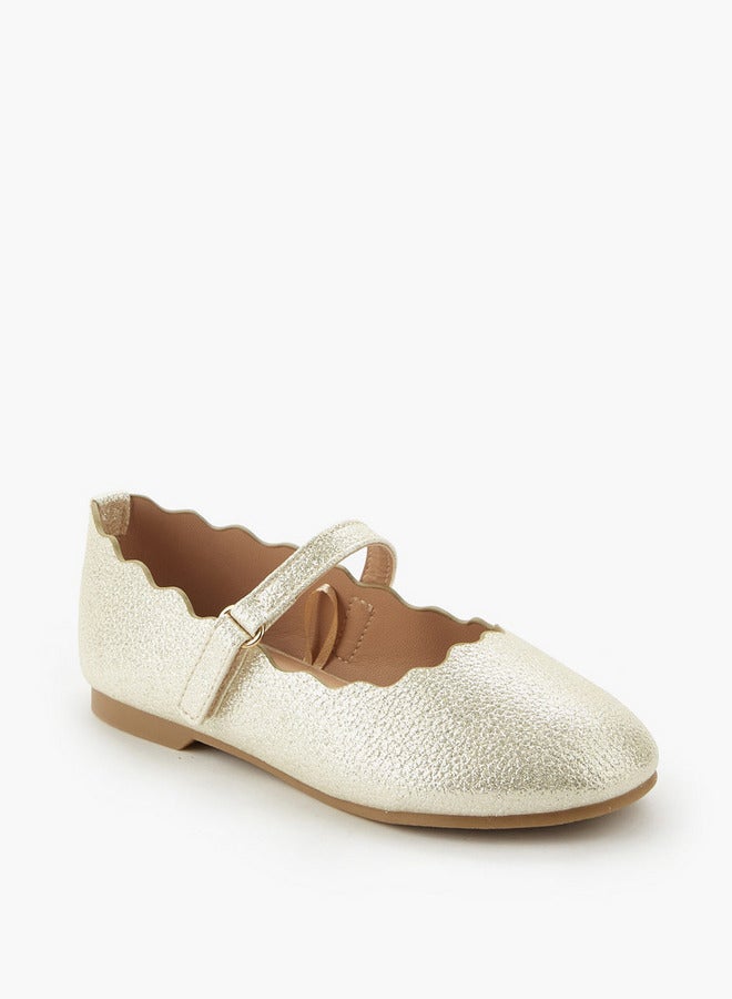 JUNIORS Girls Scalloped Ballerina Shoes - Image 1