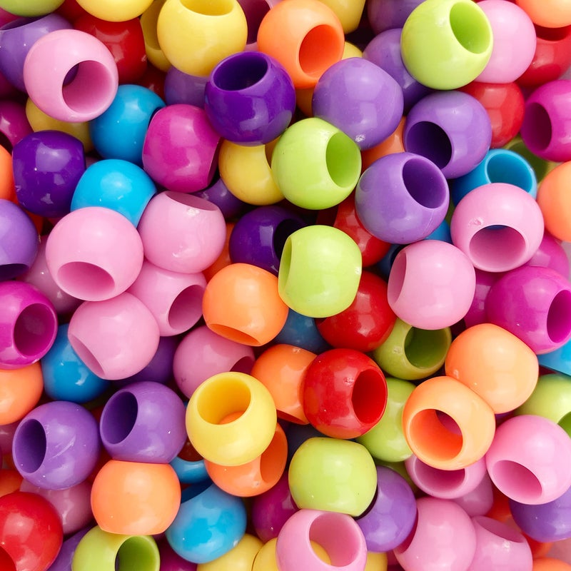 300 Acrylic Beads 12mm with 57mm Large Hole Bright Mix