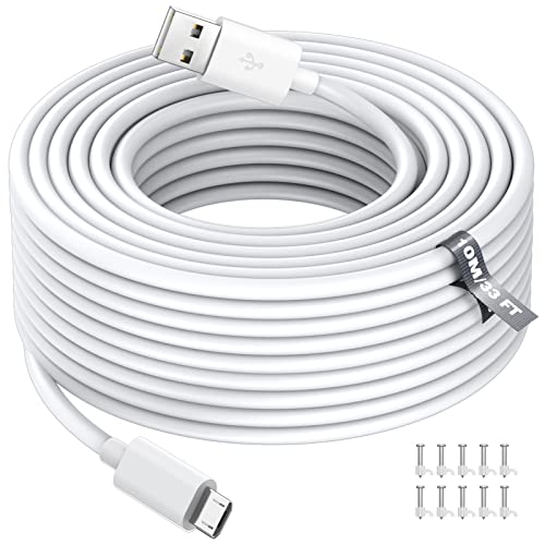 ASKUBSKU 10m/33FT Micro USB Power Extension Cable Compatible with Wyze Cam V3, Wyze Outdoor, Blink Camera, Kasa, Arlo Essential, Eufy, Yi, Nest Cam Indoor, Power Charging Cord for Home Security Camera - Image 1