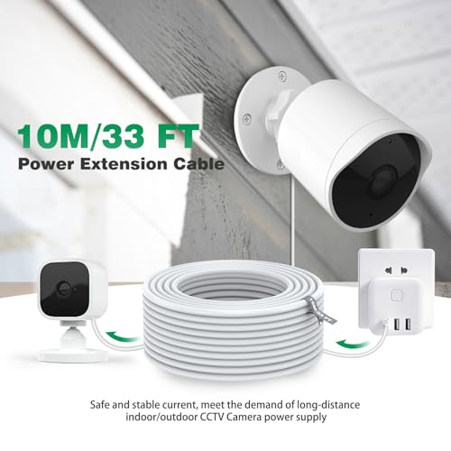 ASKUBSKU 10m/33FT Micro USB Power Extension Cable Compatible with Wyze Cam V3, Wyze Outdoor, Blink Camera, Kasa, Arlo Essential, Eufy, Yi, Nest Cam Indoor, Power Charging Cord for Home Security Camera - Image 2