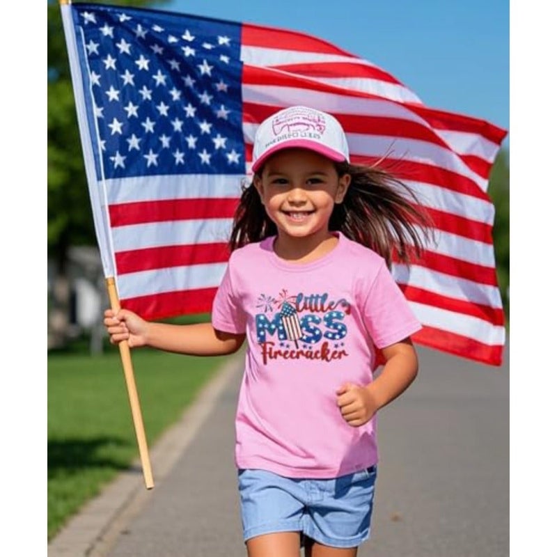 Boys Girls 4th of July Shirt American Flag T-Shirt Patriotic Independence Day Memorial Day Tops 2-7 Years - Image 2