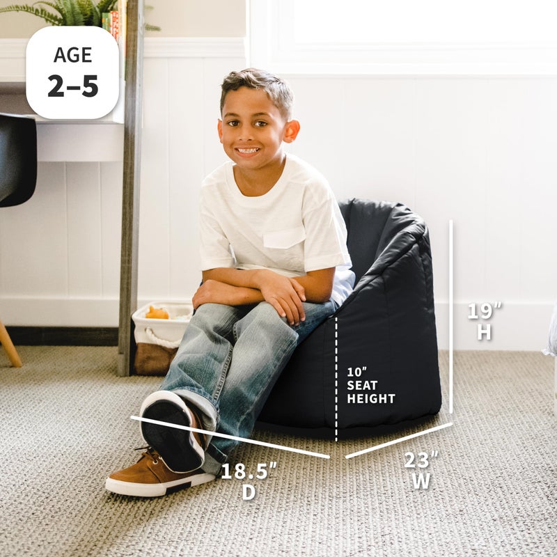 Big Joe Milano Kid's Smartmax Black Beanbag Chair - Image 2