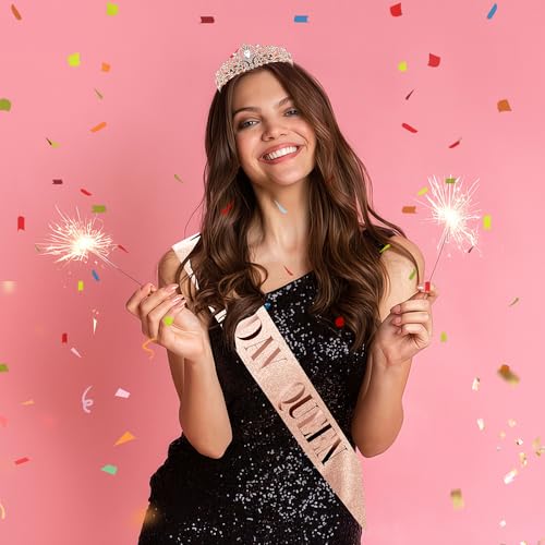Dayofun Birthday Sash, Crowns, Tiara and Headband Set for Women - Birthday Queen Decorations - Image 3