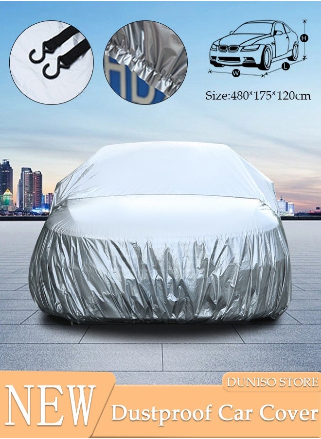 DUNISO Full Car Covers Sunscreen UV Protection  Indoor Outdoor Sunscreen Heat Protection DustWind/Water/Weatherproof Anti-Uv Scratch-Resistant Sedan Universal Suit L  - Image 1