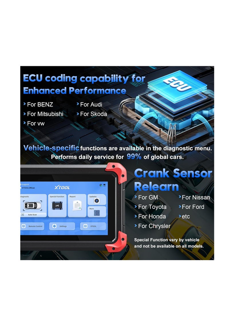 XTOOL - XTOOL D7 Bidirectional OBD2 Scanner: 2025 V2.0 Automotive Scanner Diagnostic Tool with Active Tests, All System, 36+ Resets, Crank Sensor Relearn, FCA - Image 1