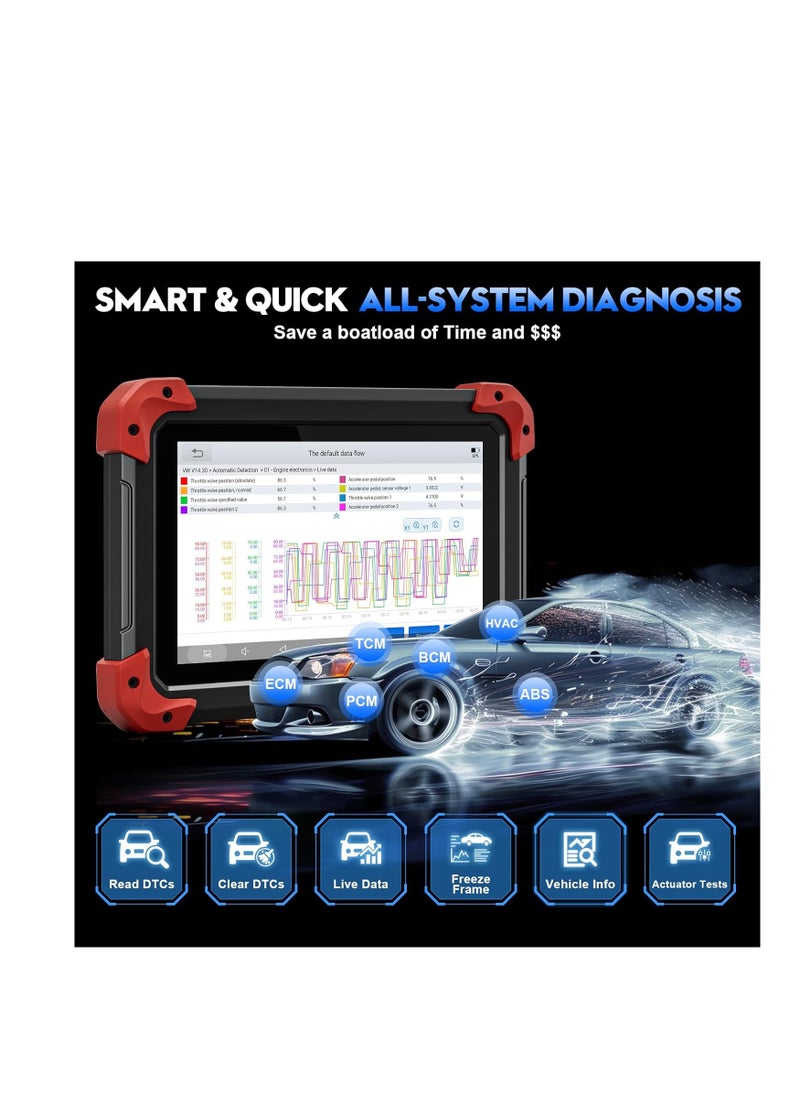 XTOOL - XTOOL D7 Bidirectional OBD2 Scanner: 2025 V2.0 Automotive Scanner Diagnostic Tool with Active Tests, All System, 36+ Resets, Crank Sensor Relearn, FCA - Image 1