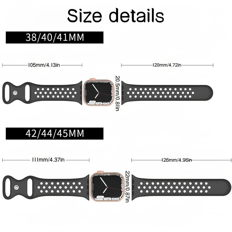 Sapphire Blue Silicone Apple Watch Band S8 7 6 5 SE 38mm 40mm 41mm - Image 3