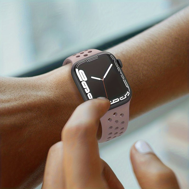 Sapphire Blue Silicone Apple Watch Band S8 7 6 5 SE 38mm 40mm 41mm - Image 4