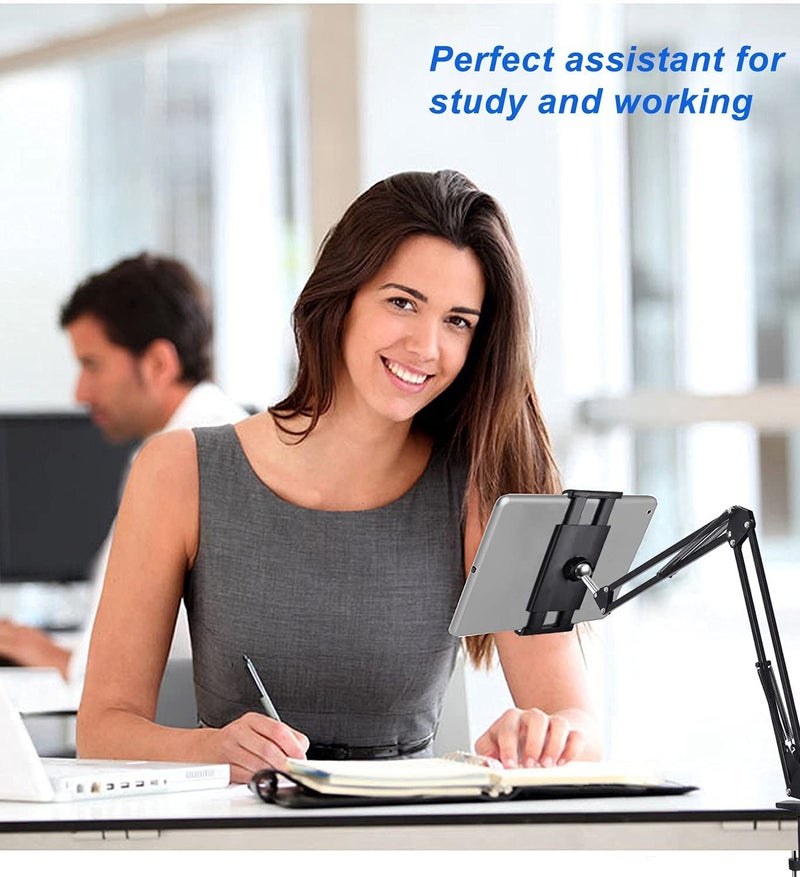 SHOPEE حامل تابلت ثلاثي القوائم المحمول للطاولة والسرير | حامل هاتف مرن من الألمنيوم مع ذراع طويلة قوية دوران 360 درجة للمنزل والمكتب متوافق مع الأحجام من 4 إلى 10.6 بوصات - Image 4