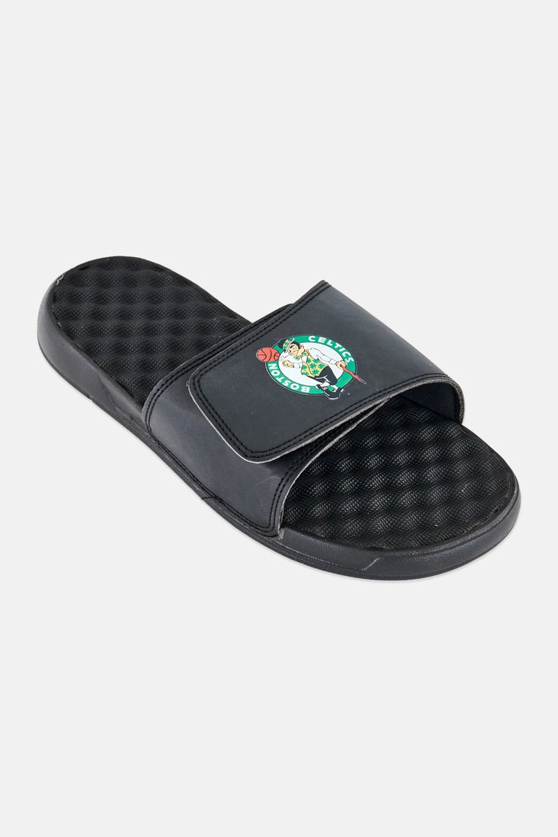 ISlide Men Boston Celtics Primary Logo Slip On Slides, Black - Image 1