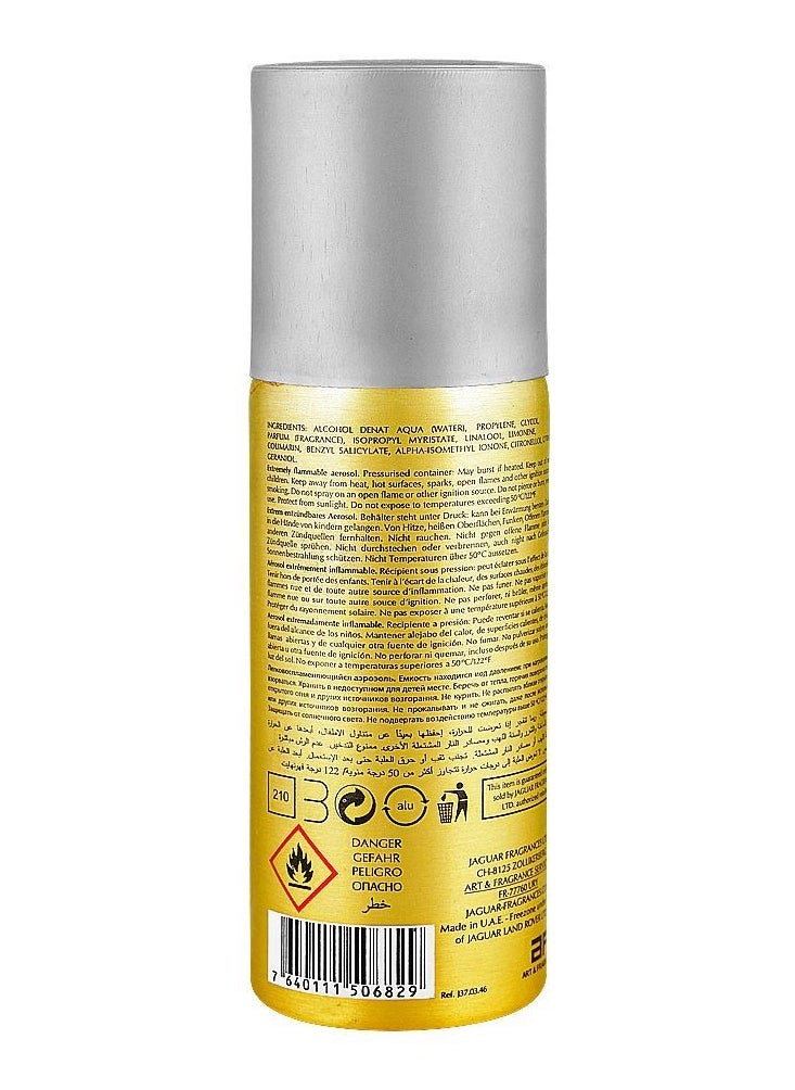 JAGUAR Jaguar Classic Gold Body Spray for Men, 200ML  - Image 2