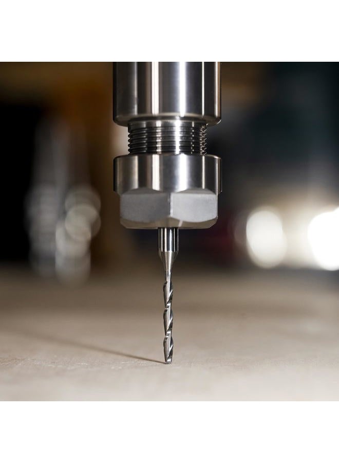 SpeTool Extra Long CNC Spiral Router Bits with Up Cut 1/8 inch Cutting Diameter, 1/4 inch Shank 3 inch Extra Long HRC55 Solid Carbide End Mill for Wood Cut, Carving - Image 5