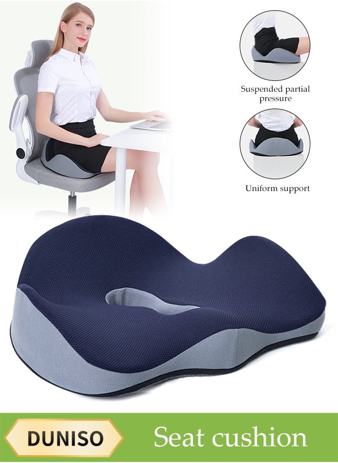 DUNISO Donut Pillow，Memory Foam Seat Cushion，Multi Functional Waist Protection Cushion,Comfortable and Breathable，Removable and Washable，Suitable for Pregnancy, Hemorrhoids, Postpartum, Sciatica，Driving,Work and Home Using,49*41*15cm  - Image 1