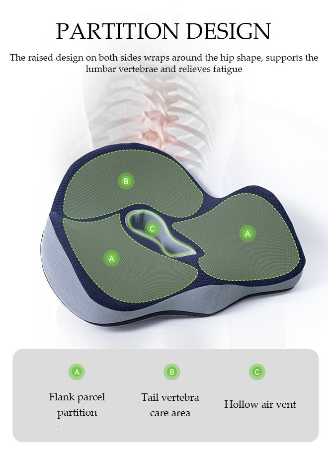 DUNISO Donut Pillow，Memory Foam Seat Cushion，Multi Functional Waist Protection Cushion,Comfortable and Breathable，Removable and Washable，Suitable for Pregnancy, Hemorrhoids, Postpartum, Sciatica，Driving,Work and Home Using,49*41*15cm  - Image 5