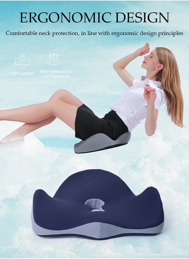DUNISO Donut Pillow，Memory Foam Seat Cushion，Multi Functional Waist Protection Cushion,Comfortable and Breathable，Removable and Washable，Suitable for Pregnancy, Hemorrhoids, Postpartum, Sciatica，Driving,Work and Home Using,49*41*15cm  - Image 3