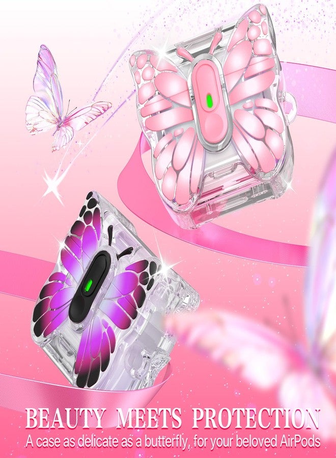 R-fun جراب R-fun لسماعات AirPods 4 بتصميم فراشة فنية - غطاء منبثق تلقائيًا ووظيفة مسند، حماية 360 درجة بمعايير عسكرية مع سوار جميل ومجموعة تنظيف لسماعات AirPods من الجيل الرابع 2024 - Image 4