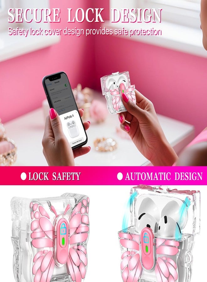 R-fun جراب R-fun لسماعات AirPods 4 بتصميم فراشة فنية - غطاء منبثق تلقائيًا ووظيفة مسند، حماية 360 درجة بمعايير عسكرية مع سوار جميل ومجموعة تنظيف لسماعات AirPods من الجيل الرابع 2024 - Image 2