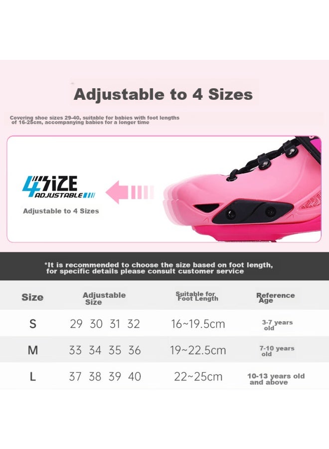 Micro Ice Skates For Children, Boys And Girls, Micro Straight Hard Shell Roller Skates For Primary And Secondary School Students, S7n Pink Package S - Image 3
