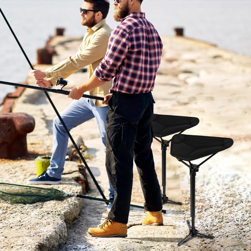 Adjustable Height Portable Folding Tripod Stool Lightweight Compact for Outdoor Camping Fishing - Image 3