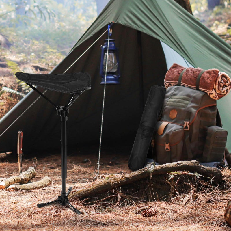 Adjustable Height Portable Folding Tripod Stool Lightweight Compact for Outdoor Camping Fishing - Image 4