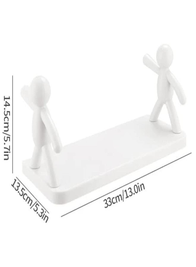 Shynora 2-Pack Multipurpose Bathroom/Kitchen Storage Organizer Rack Wall Mounted Floating Shelf-Shelves (No Drilling) Bathroom Accessories - ABS Platstic Material (White, Pack of 2) - Image 2