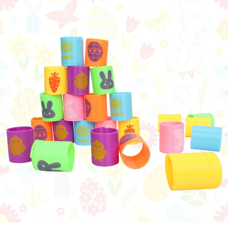 VOMAOK 24 Pack Prefilled Easter Eggs with Coil Springs,Filled Easter Egg Toys for Kids, Easter Basket Stuffers, Party Favors, Easter Hunt - Image 4
