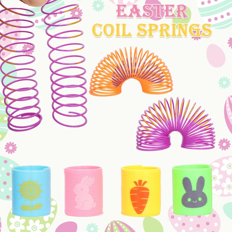 VOMAOK 24 Pack Prefilled Easter Eggs with Coil Springs,Filled Easter Egg Toys for Kids, Easter Basket Stuffers, Party Favors, Easter Hunt - Image 3