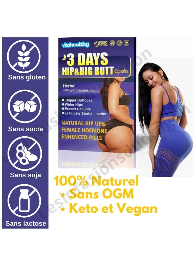 hip up Winstown 3 Days Hip & Butt Herbal Capsules for Natural Enhancement &  Hips - Dietary Supplement - Image 3