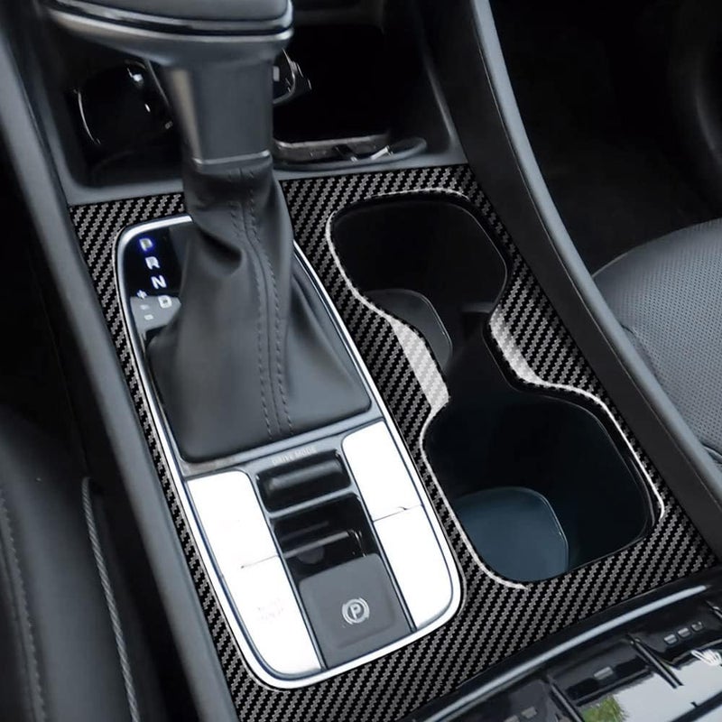 YOFAMO ABS Carbon Fiber Gear Shift Box Panel Trim and Cup Holder Cover for Hyundai Tucson 2022-2023 - Image 3